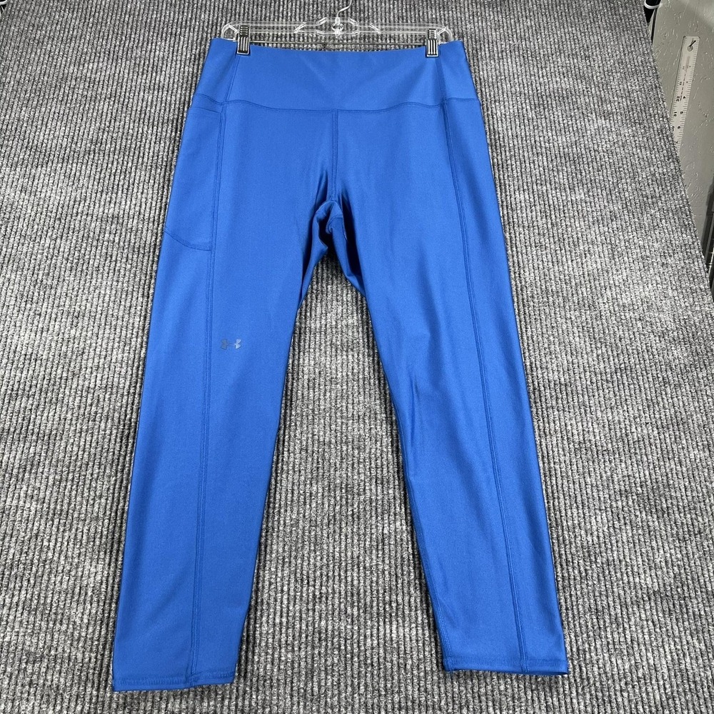 Under Armour Leggings Womens 1X Blue High Rise Side Pocket Workout Yoga Athletic